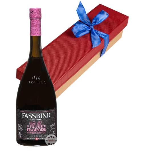 Fassbind Geschenk-Set Vieille Framboise - Fassbind Alte Himbeere 40 % vol. 0,7 l in Geschenk-Box