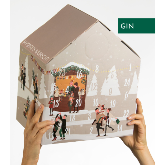 mySpirits Gin Adventskalender X-Mas Edition / 37,5-48 % Vol. / 24 x 0,02 l mit Glas