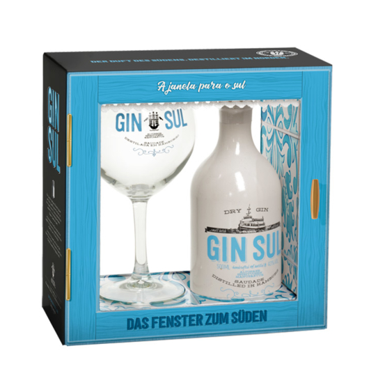 Gin Sul Dry Gin / 43 % Vol. / 0,5 Liter in Geschenkset mit Glas - AKTION