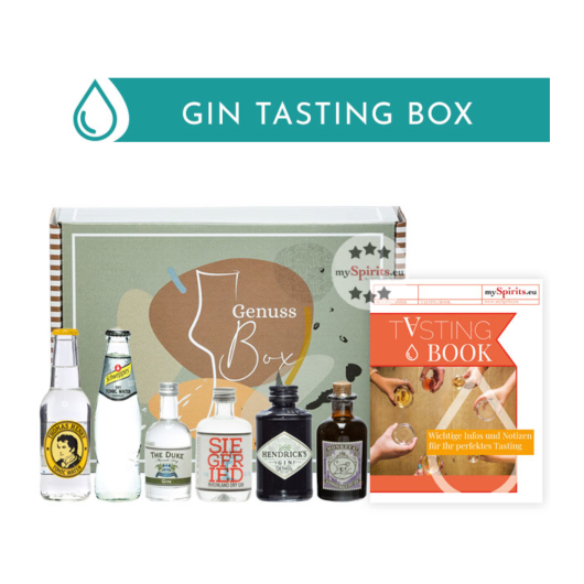 Gin Tasting Set "Lieblinge" /41–47%vol. /3x 0,05l + 1x0,04l + 2x0,2l (inkl. 0,25 € Pfand) Genuss-Box