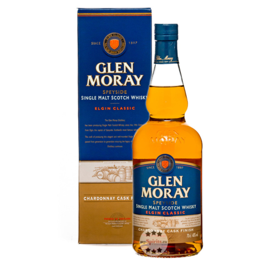 Glen Moray Chardonnay Cask Finish Speyside Single Malt Scotch Whisky / 40 % Vol. / 0,7 Liter-Flasche in Geschenkbox