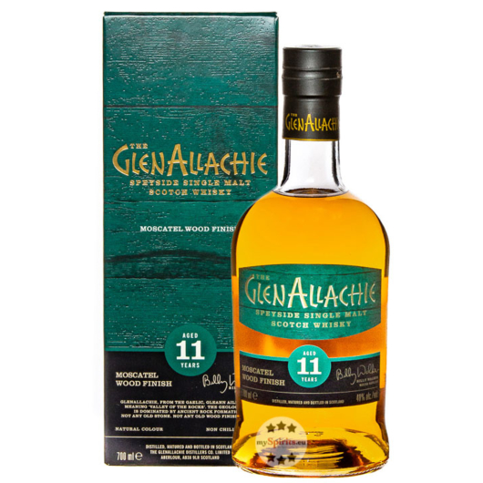 GlenAllachie 11 Years Moscatel Wood Finish Speyside Single Malt Whisky / 48 % Vol. / 0,7 Liter-Flasche in Karton