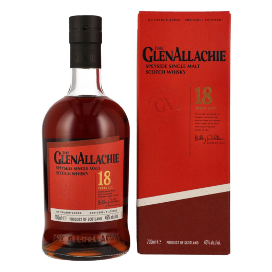 GlenAllachie 18 Years Speyside Single Malt Scotch Whisky / 46 % vol / 0,7 Liter-Flasche in Geschenkkarton