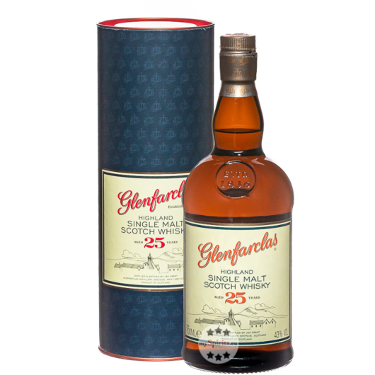 Glenfarclas 25 Years Highland Single Malt Scotch Whisky / 43 % Vol. / 0,7 Liter-Flasche in Geschenkdose