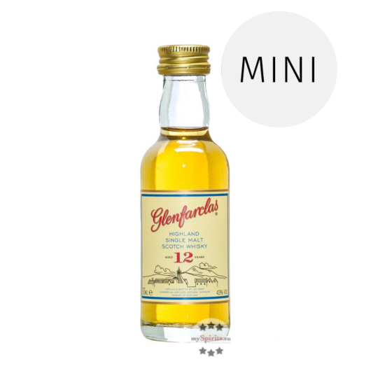 Glenfarclas 12 Jahre Highland Single Malt Scotch Whisky Mini / 43 % Vol. / 0,05 Liter-Flasche
