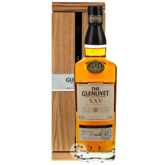 Glenlivet 25 Years of Age Whisky - XXV Single Malt Scotch / 43 % Vol. / 0,7 L Flasche in Schatulle