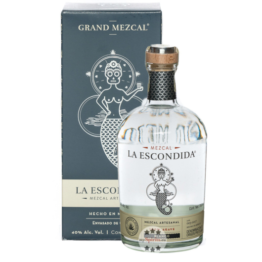 Grand Mezcal: La Escondida Mezcal Artesanal Blanco / 40 % Vol. / 0,7 Liter-Flasche in Geschenkkarton