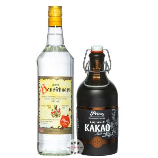 Prinz-Set: Hausschnaps + Nobilant Kakao / 34 + 37,7 % vol / 1,0 l + 0,5 l