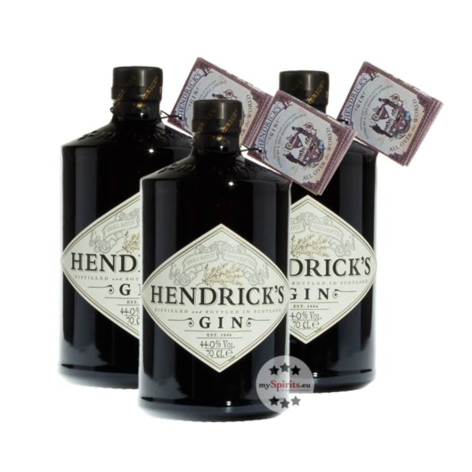 3 x Hendrick’s Gin Small Batch / 44 % vol. / 3 x 0,7 Liter-Flasche 