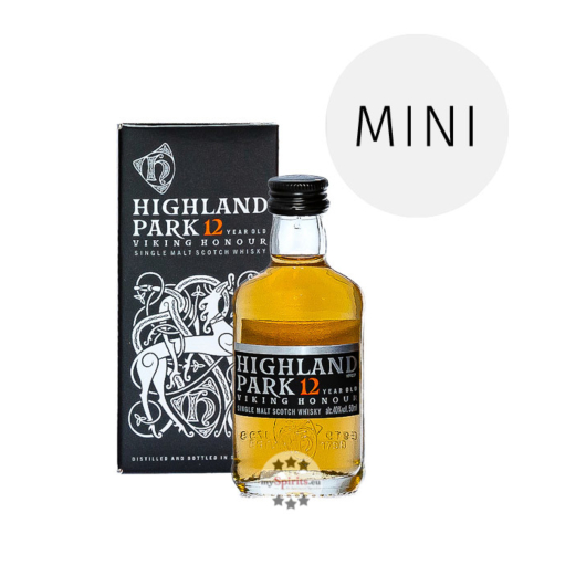 Highland Park 12 Jahre Whisky Miniatur / 40 % Vol. / 0,05 Liter-Flasche