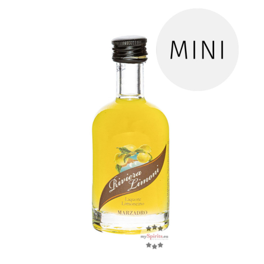 Marzadro Limoncino Zitronenlikör „Riviera dei Limoni“ Limoncello Miniatur / 30 % Vol. / 0,05 Liter-Flasche