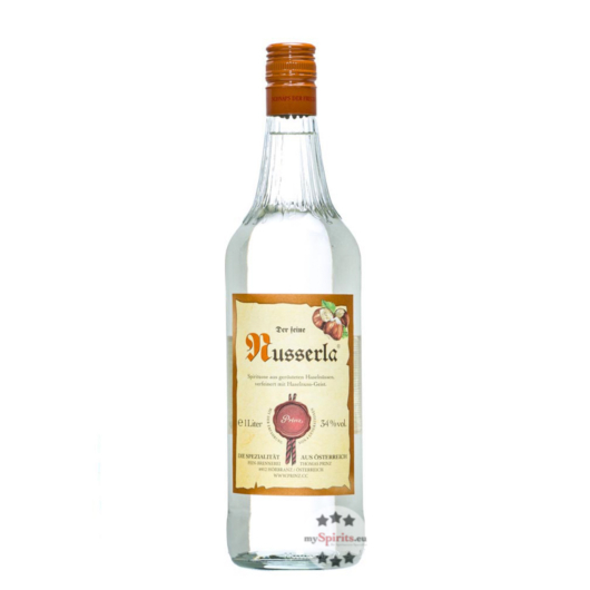 Prinz Nusserla, der feine Haselnussschnaps / 34 % Vol. / 1,0 Liter-Flasche