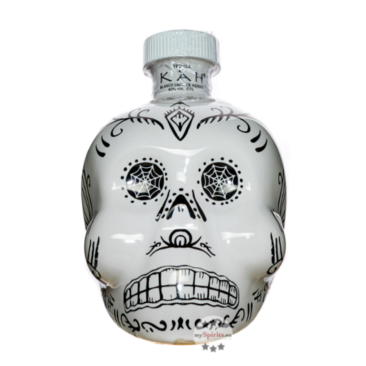 Kah Tequila Blanco / 40 % Vol. / 0,7 Liter in weißer Totenkopf-Flasche