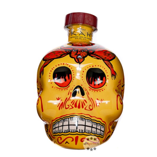 Kah Tequila Reposado / 40 % Vol. / 0,7 Liter in gelber Totenkopf-Flasche