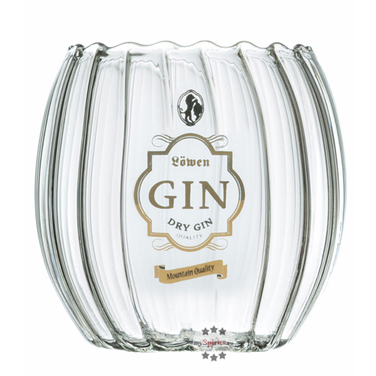 Bergbrennerei Löwen Gin Glas - mundgeblasen / ca. 350 ml / Ø ca. 7 cm / H: ca. 8 cm