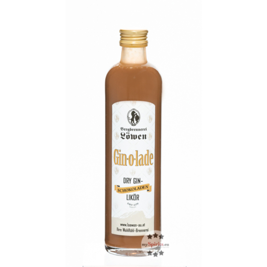 Löwen Gin-o-lade Schokoladenlikör mit Dry Gin / 25 % Vol. / 0,35 Liter-Flasche 