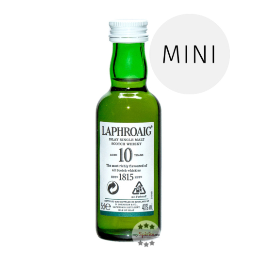 Laphroaig 10 Jahre Islay Scotch Single Malt Whisky Miniatur / 40 % Vol. / 0,05 Liter