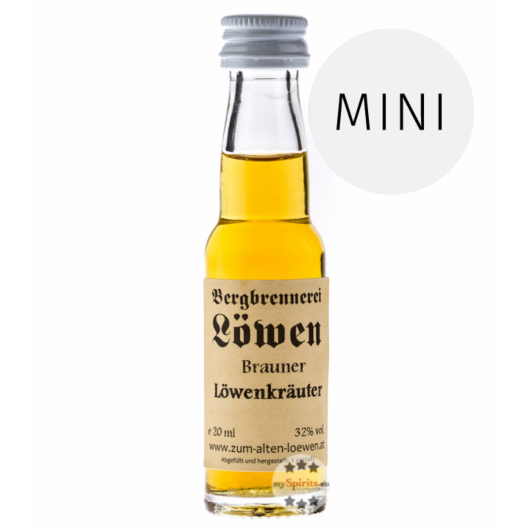 Löwen: Brauner Löwen Kräuter / 32% Vol. / 0,02 Liter - Flasche