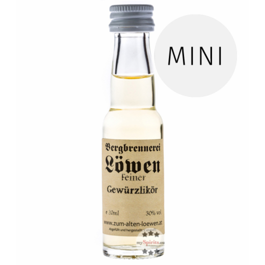 Löwen: Feiner Gewürzlikör / 30 % Vol. / 0,02 Liter - Flasche