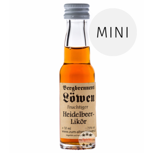 Löwen: Heidelbeerlikör / 25% Vol. / 0,02 Liter - Flasche