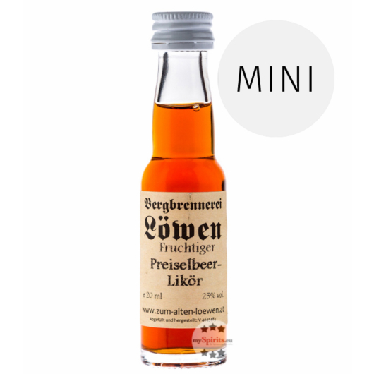 Löwen: Preiselbeerlikör / 25% Vol. / 0,02 Liter - Flasche