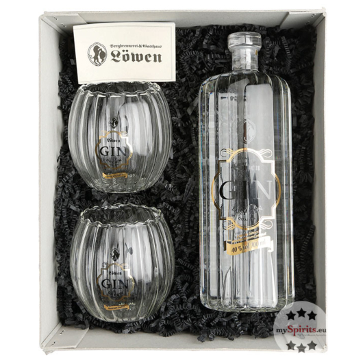 Bergbrennerei Löwen Geschenk-Set Gin Genuss 2er / 40 % Vol. / 0,7 Liter-Flasche