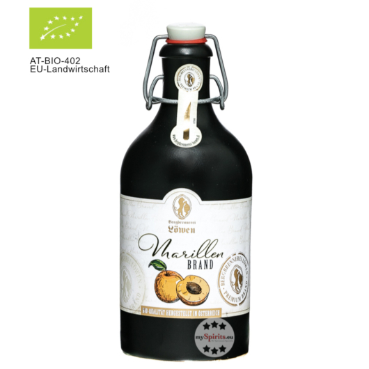 Löwen Marillenbrand Bio / 40 % vol / 0,5 Liter-Flasche