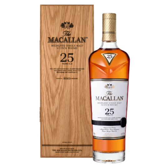 The Macallan 25 Years Sherry Oak Highland Single Malt Scotch Whisky / 43 % vol / 0,7 Liter-Flasche