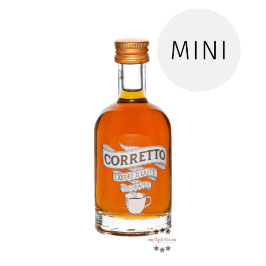 Marzadro Corretto Kaffeelikör mit Grappa Miniatur / 35 % Vol. / 0,05 Liter-Flasche