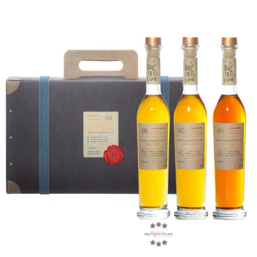 Marzadro Geschenk-Set Confezione Viaggio N. 1 Essenze di Le Diciotto Lune / 41 % Vol. / 3 x 0,2 Liter in Geschenkbox