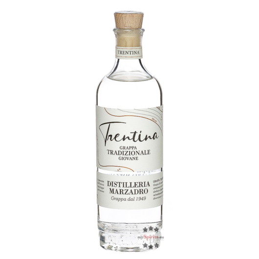 Marzadro: La Trentina Tradizionale Grappa giovane / 41 % Vol. / 0,2 Liter-Flasche