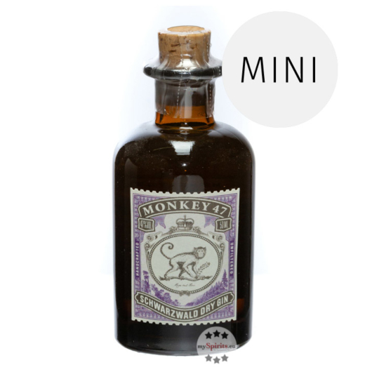 Monkey 47 Schwarzwald Dry Gin Miniatur / 47 % vol. / 0,05 Liter-Flasche