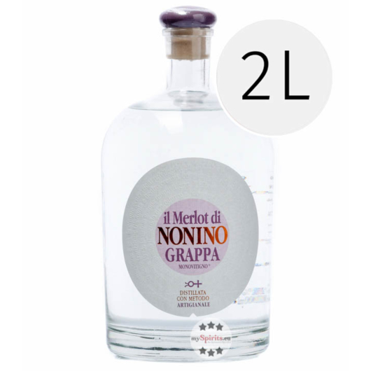 Nonino Il Merlot di Nonino Grappa Monovitigno / 41 % Vol. / 2,0 Liter-Flasche im Karton 