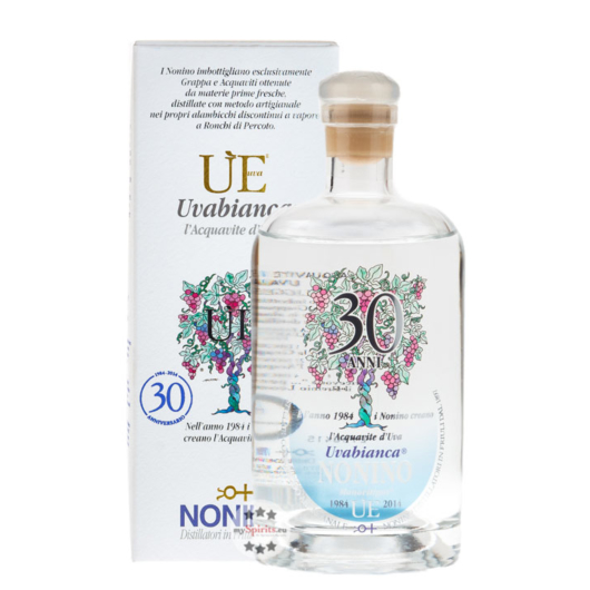 Nonino ÙE Uvabianca Traubenbrand - Traubendestillat aus Italien / 38 % Vol. 0,35 Liter-Flasche