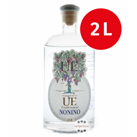 Nonino ÙE Uvabianca Traubenbrand – Destillat aus der ganzen Traube / 38 % Vol. 2,0 Liter-Flasche