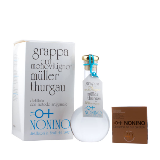 Grappa Nonino: Cru Müller Thurgau Grappa Monovitigno / 45 % vol. / 0,5 L Flasche im Geschenk-Karton