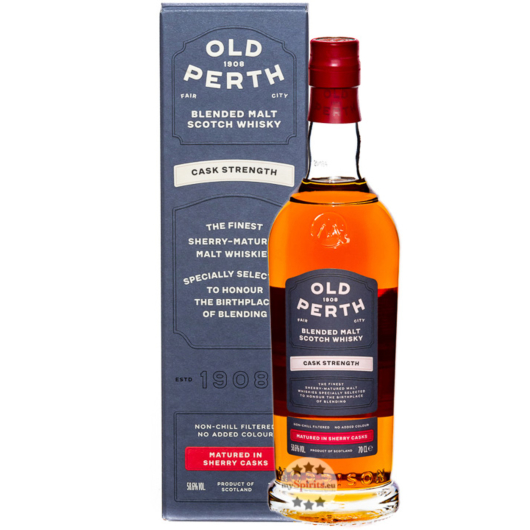 Old Perth Cask Strength Blended Malt Scotch Whisky / 58,6 % Vol. / 0,7 Liter-Flasche in Geschenkkarton