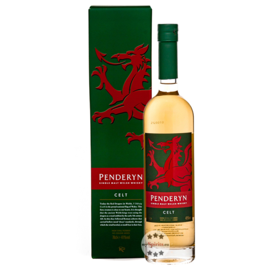 Penderyn Celt Single Malt Welsh Whisky / 41 % Vol. / 0,7 Liter-Flasche in Geschenkbox