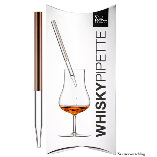 Eisch Whisky-Pipette Gentleman Kupfer im Geschenkkarton / L: 170 mm, Ø 8 mm