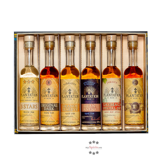 Plantation Rum Experience Box Probierset / 40-43,5 % Vol. / 6 x 0,1 Liter-Flasche in Geschenkbox