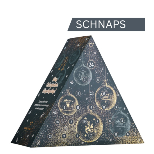 Prinz Adventskalender „Schnaps“ feine Schnäpse 2024 / 30-45 % vol / 19x 0,02l und 6x 0,04l