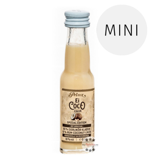 Prinz Ei Coco Likör Miniatur / 18 % Vol. / 0,02 Liter-Flasche