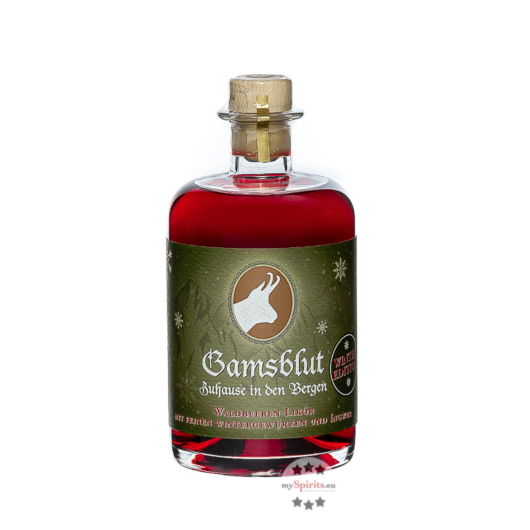 Prinz: Gamsblut Waldbeeren-Likör Winter Edition / 23 % Vol. / 0,5 Liter-Flasche