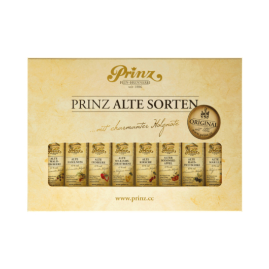 Prinz: Geschenk-Set "Die kleinen Feinen" Alte Sorten Probierset / 41 % Vol. / 8 x 0,04 Liter-Flaschen