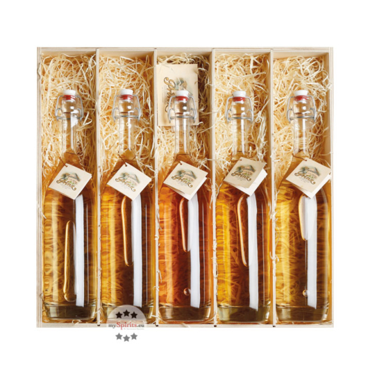 Prinz Geschenk-Set Schätze aus dem Holzfass - Prinz Alte Sorten / 41 % Vol. / 5 x 0,5 L Flasche