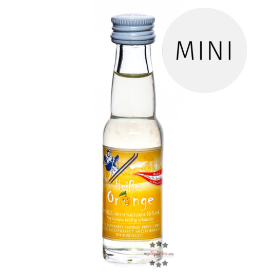 Prinz Heiße Orange Likör Miniatur / 16 % Vol. / 0,02 Liter-Flasche