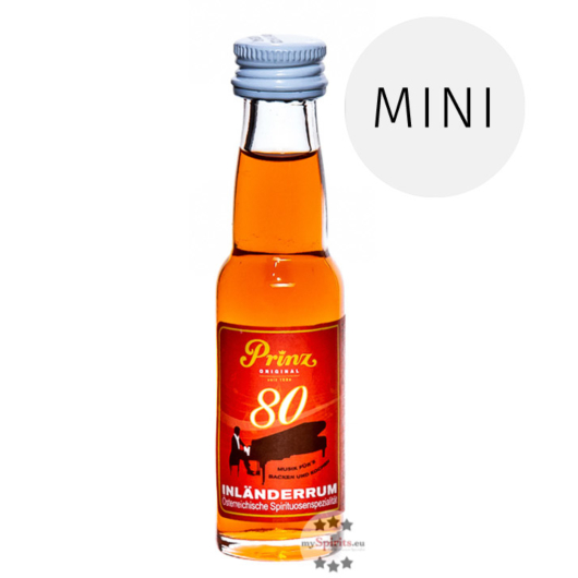 Prinz Inländer-Rum Miniatur / 80 % Vol. / 0,02 Liter-Flasche