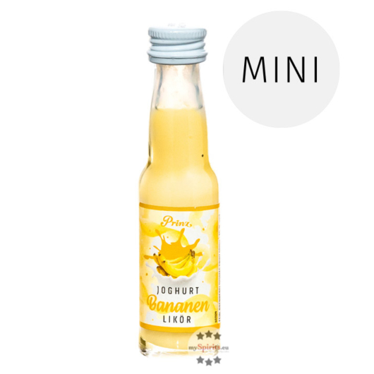 Prinz Joghurt-Bananen Likör Miniatur / 15 % Vol. / 0,02 Liter-Flasche