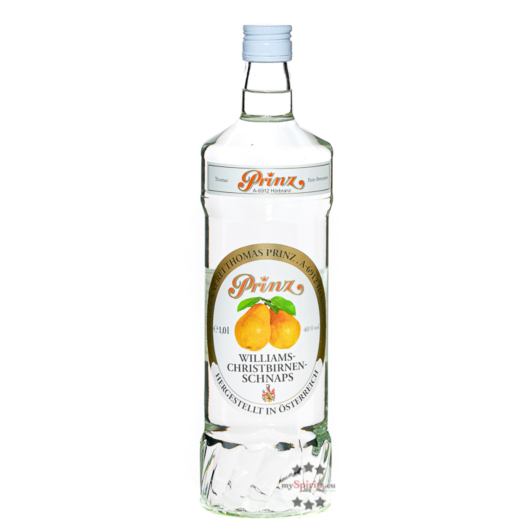 Prinz: Williams-Birnen Schnaps / 40 % Vol. / 1,0 Liter-Flasche