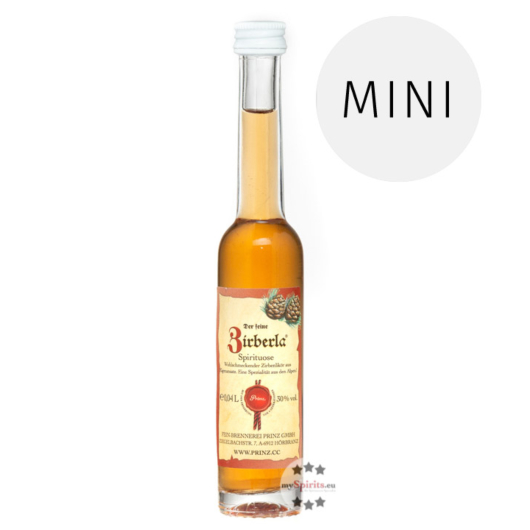 Prinz: Zirberla Zirbenlikör Miniatur / 30 % Vol. / 0,04 Liter-Flasche